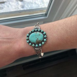 Sterling silver & turquoise cuff bracelet